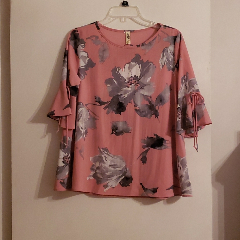 Pink floral shirt